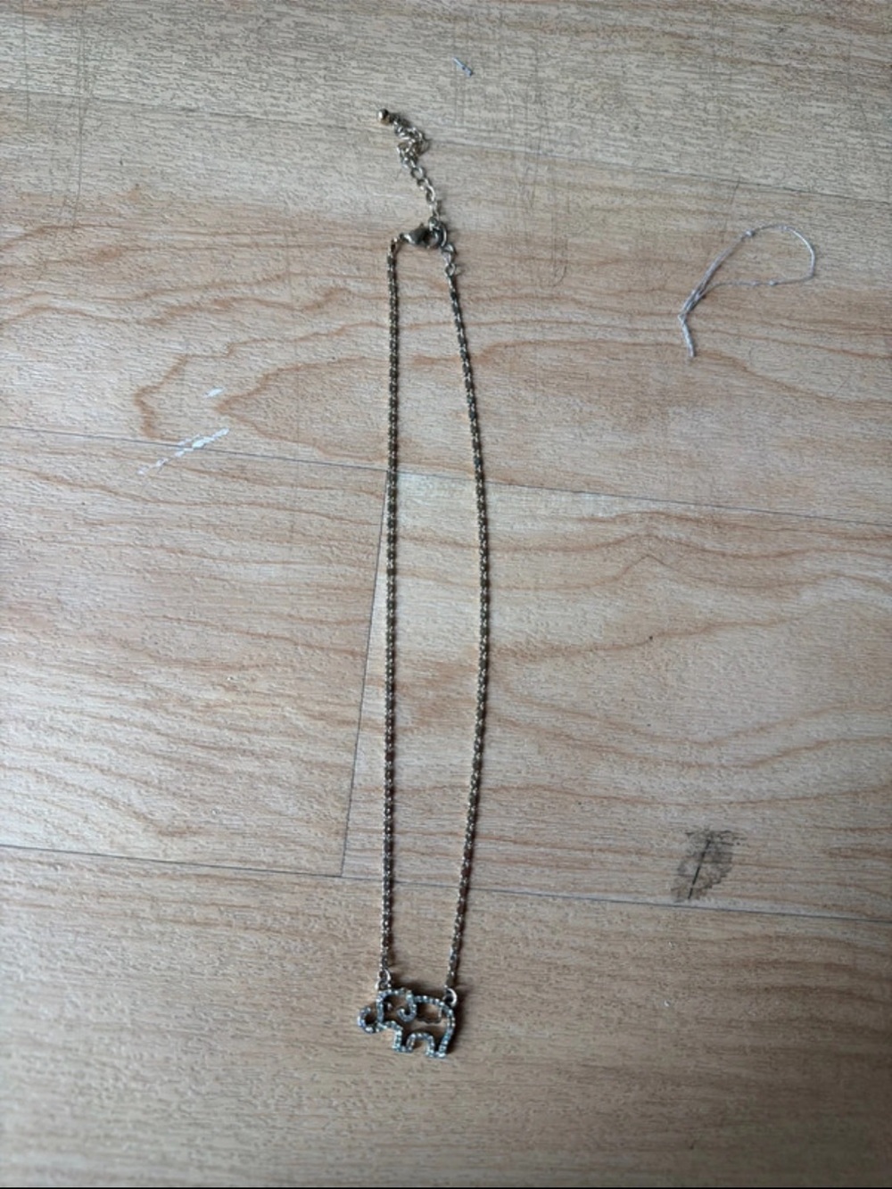Bejeweled Elephant Pendant Necklace in Gold